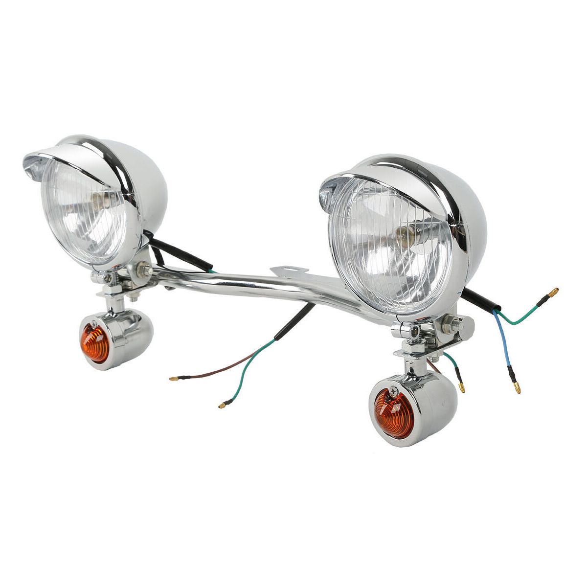 For 2011-2013 Blackline Chrome Driving Passing Turn Signals Spot Fog Light Bar