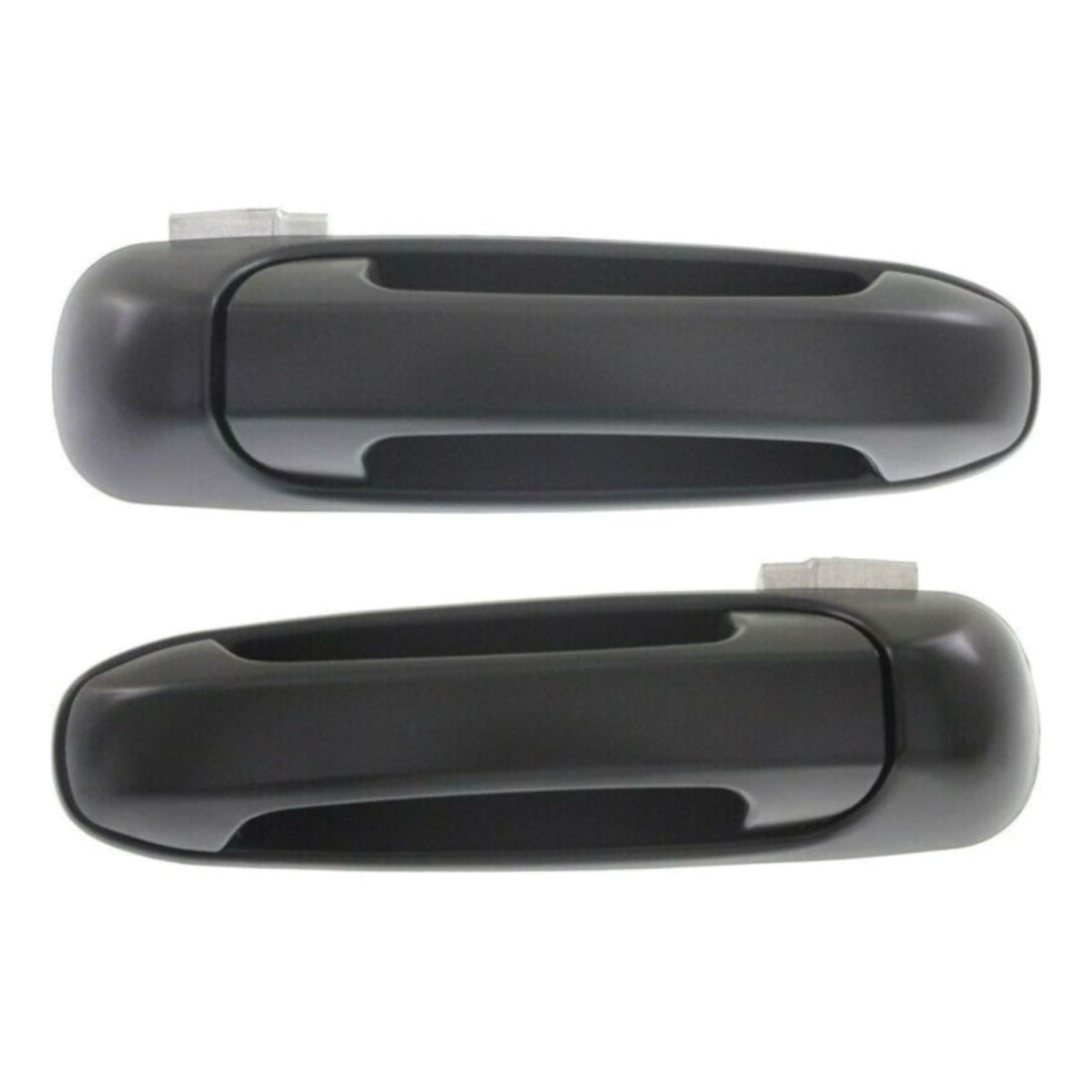 Door Handle Set For Dodge Mitsubishi Ram Rear Smooth Black Plastic 2-Pcs