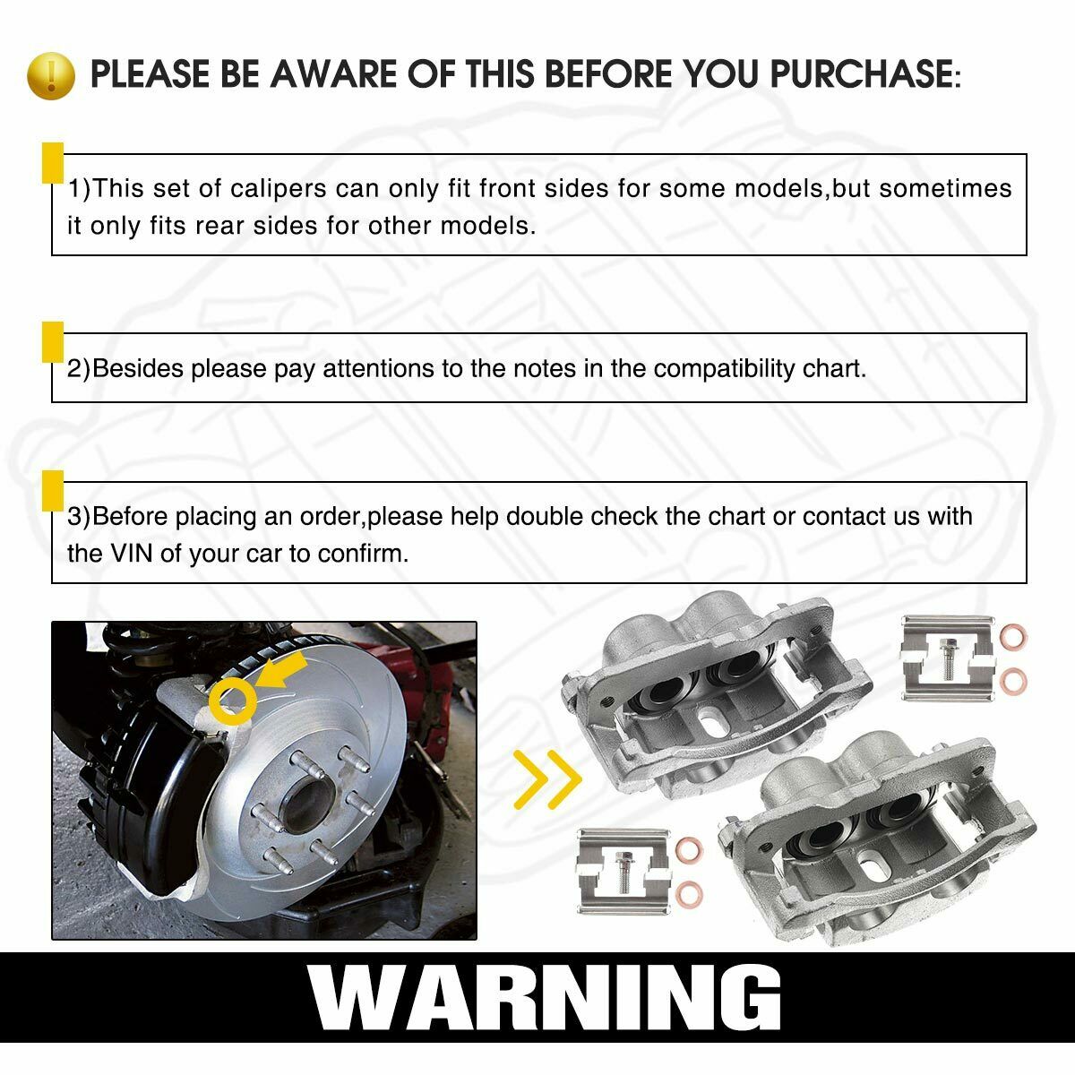 2x Disc Brake Caliper W/ Bracket For Cadillac Chevrolet GMC Hummer