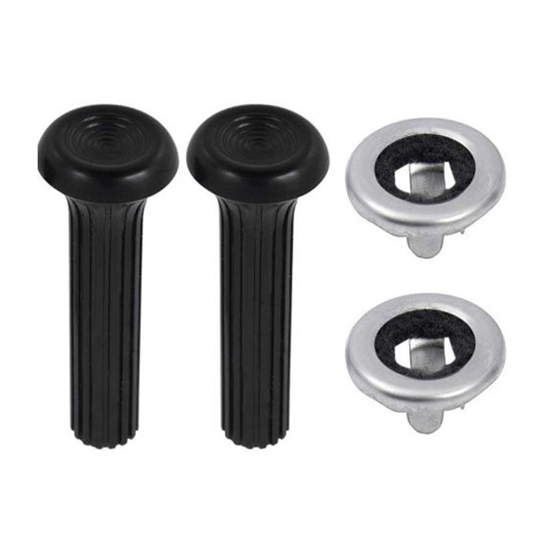 2 Sets Of - Black Ribbed Door Lock Knob Kit 1968-1970 Buick Chevy Olds Pontiac
