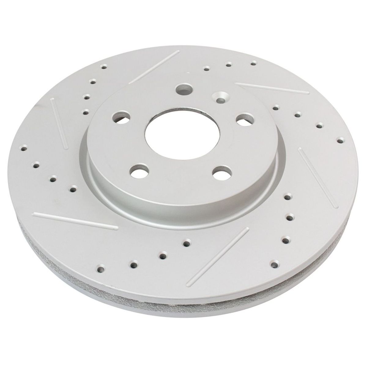 Front Semi-Metallic Brake Pad & Performance Drilled Slotted Zinc Rotor Kit