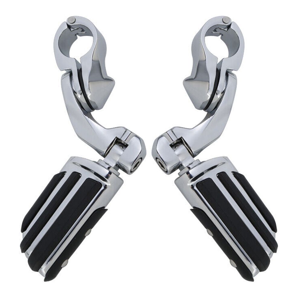 For 95-97 Bad Boy 32Mm 1.25" Chrome Short Angled Adjustable Highway Foot Pegs