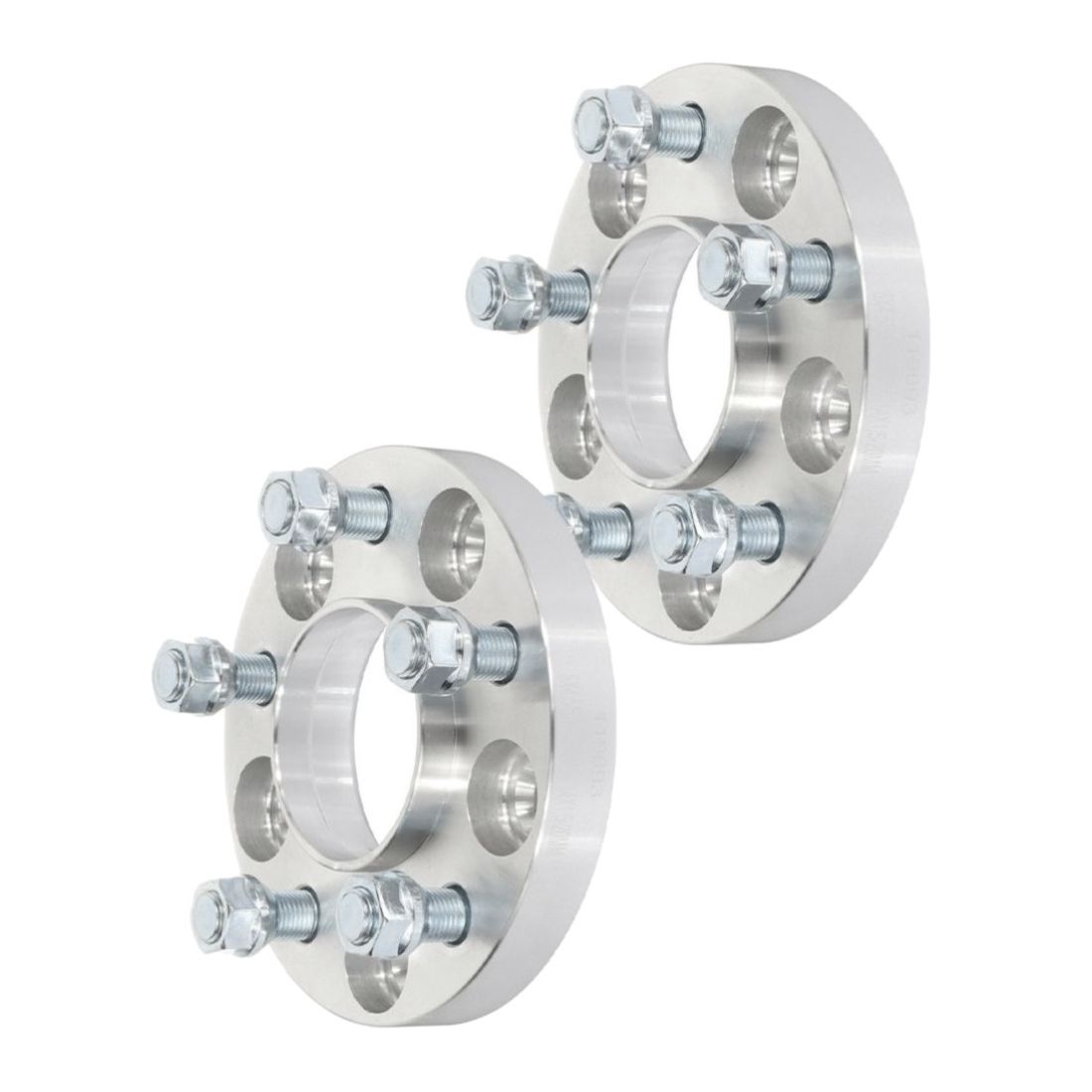 2-pcs 20mm 5x4.5 14x1.5 Studs Wheel Spacers Silver For Aviator Explorer Mustang