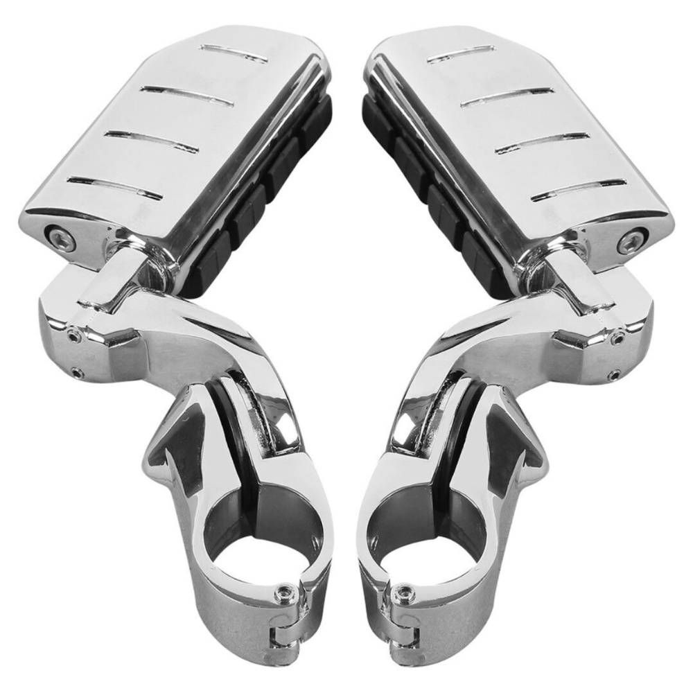 2 Sets Of - 1.25" Chrome Adjustable Highway Short Mount Foot Pegs Fit For Harley