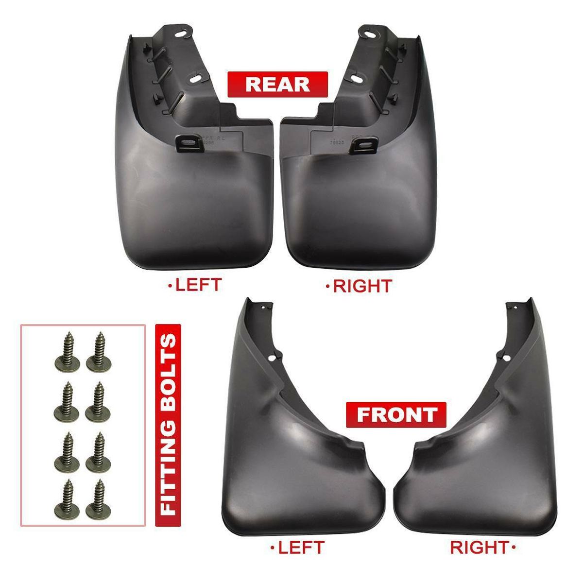 Splash Guards Mud Flaps For Toyota Corolla E90 1988 - 1992 Set Of 4 Front Rear