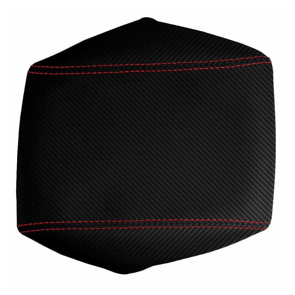 Console Lid Armrest Cover Carbon Fiber For Dodge Charger 2008-2010 Red Stitch