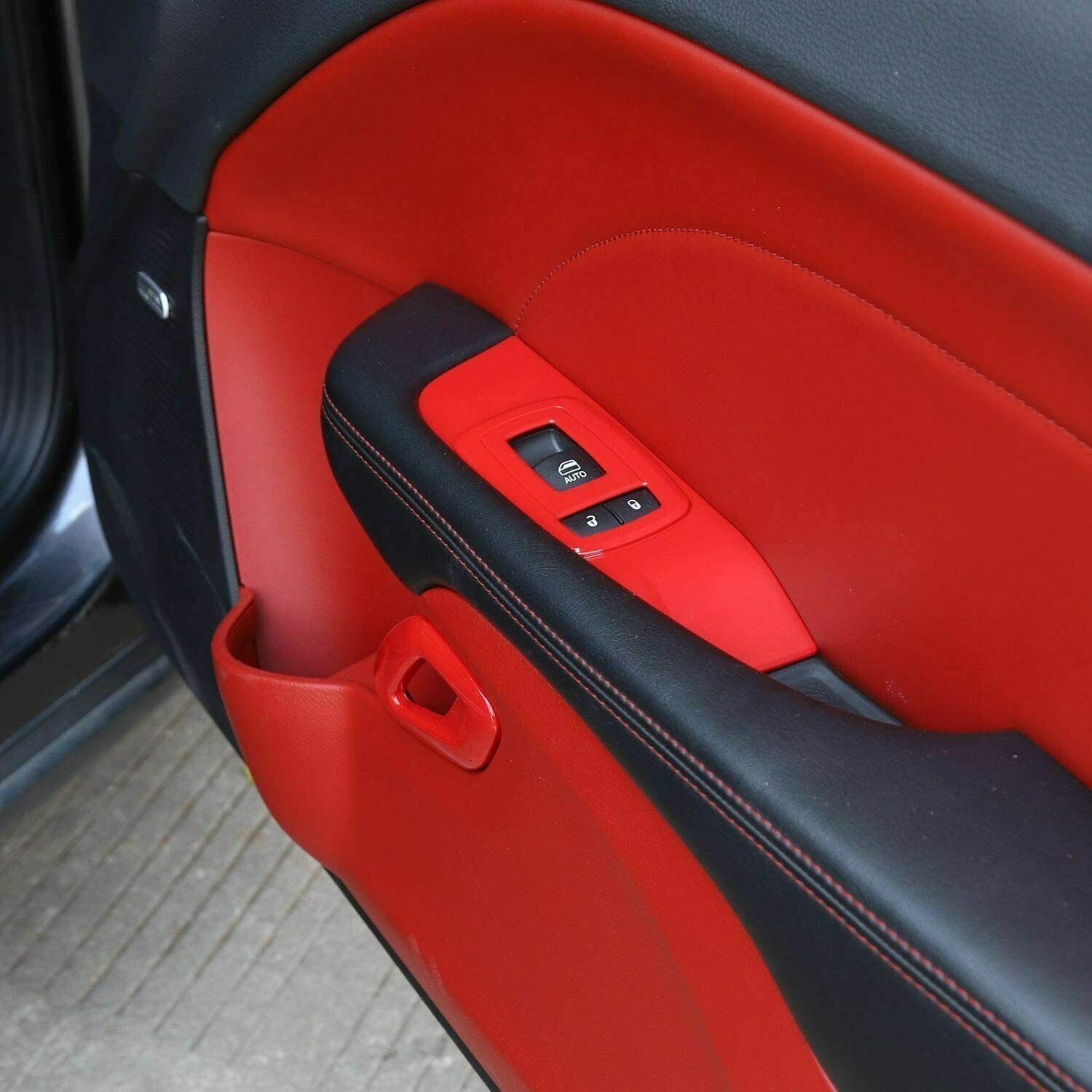 Door Handle & Window Lift Switch Panel Trim Red