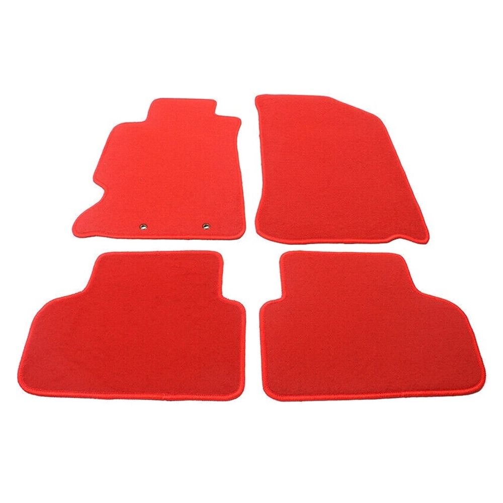 For 02-06 RSX Type-S Car Auto Floor Mats Liner Front Rear Nylon Red Carpet 4PCS