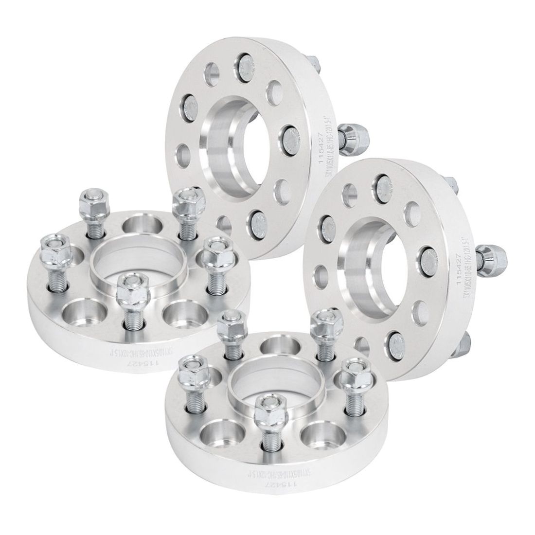 4Pc 25mm (1") Hubcentric Wheel Spacers 5x110 To 5x110 12x1.5 Stud For Chevy