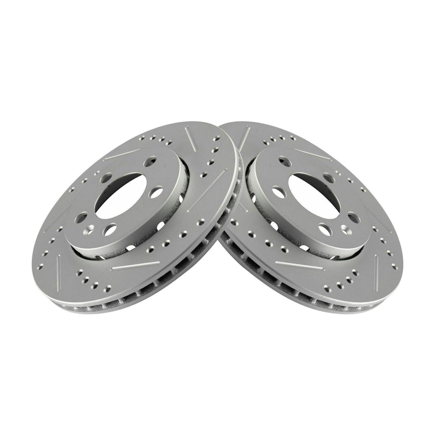 Performance Brake Rotor Drilled & Slotted Coated Rear Pair For Audi Volkswagen