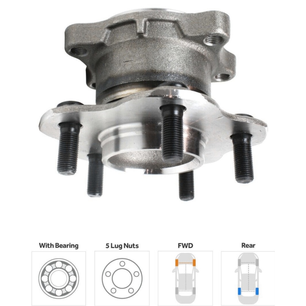 2 Sets Of - Wheel Hub And Bearing Assembly For Nissan Altima Maxima Quest Rear FWD