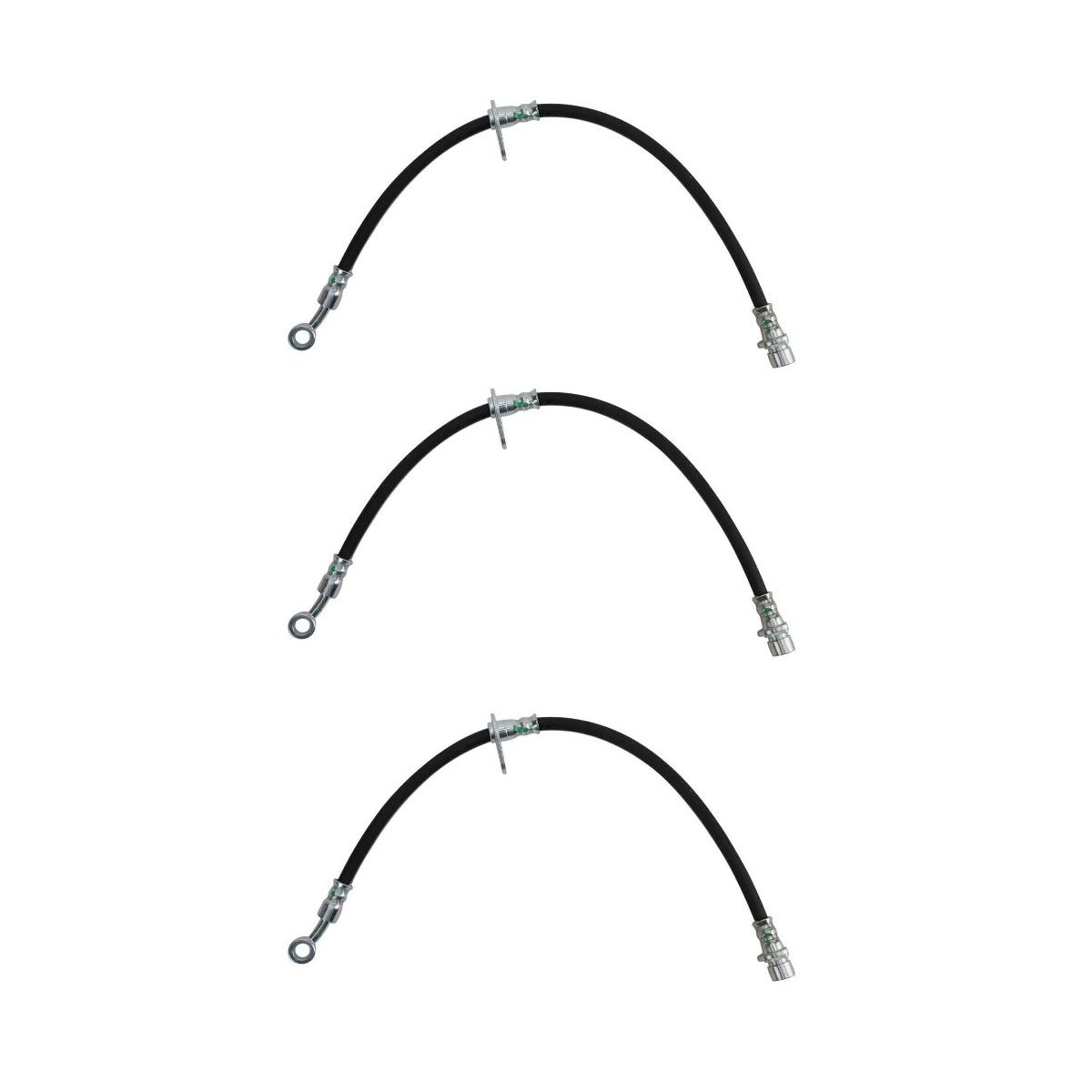 3 Sets Of - Rear Right Brake Hose Fits 2002-2009 Chevrolet GMC Isuzu Olds Saab Buick