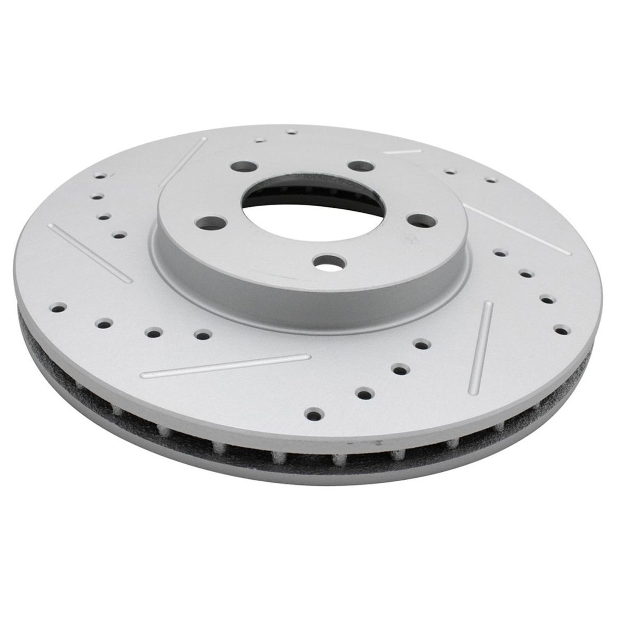 Brake Rotor Drilled Slotted Front Coated