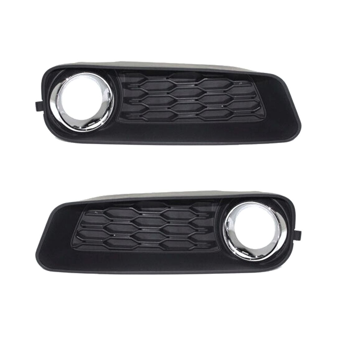 For 11-14 Avenger Front Fog Lamp Bezel Trim Grille Black W/Chrome Ring Pair Set