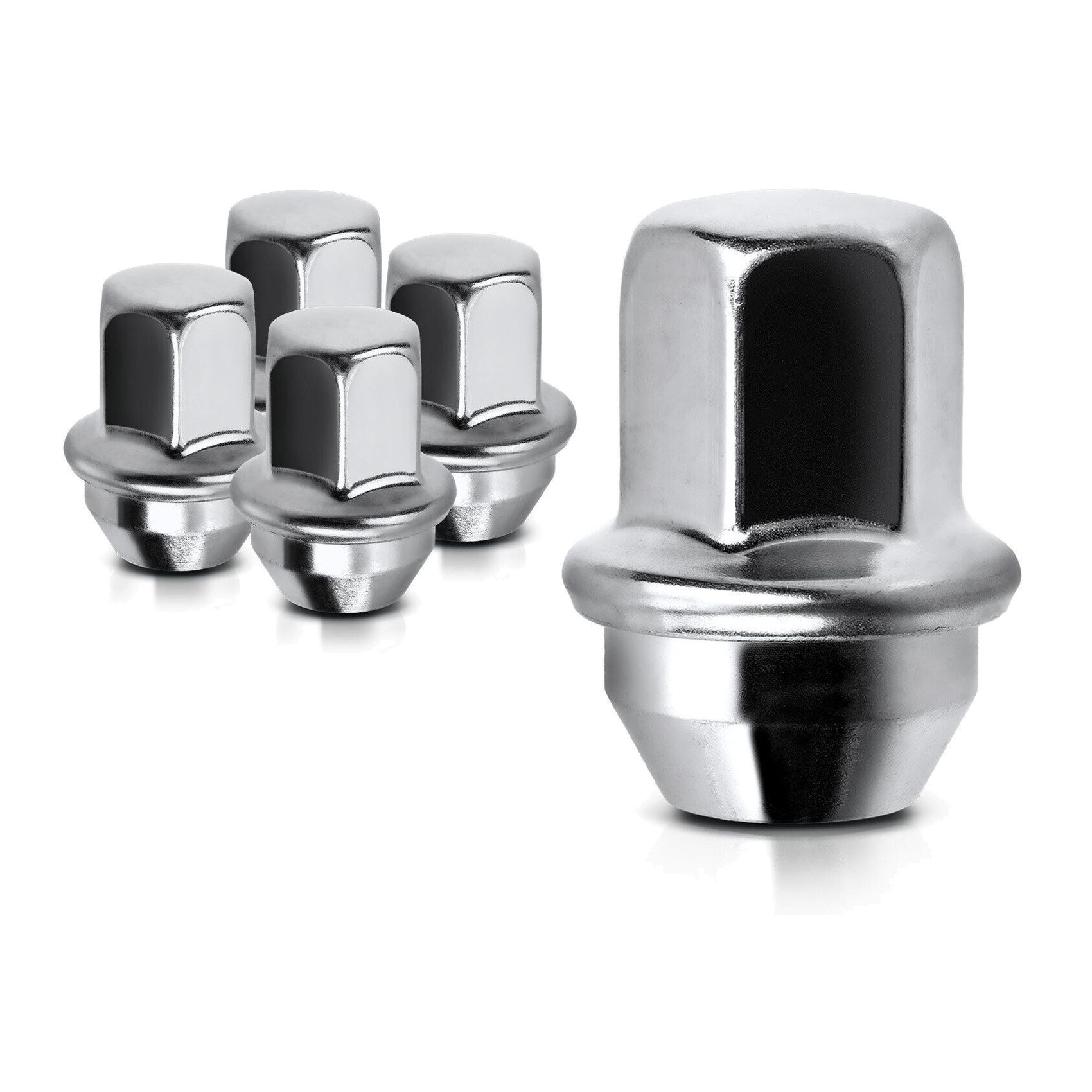 5x M12-1.5 Zinc Flattop Wheel Lug Nut For Chevy Impala Equi Cadillac Buick