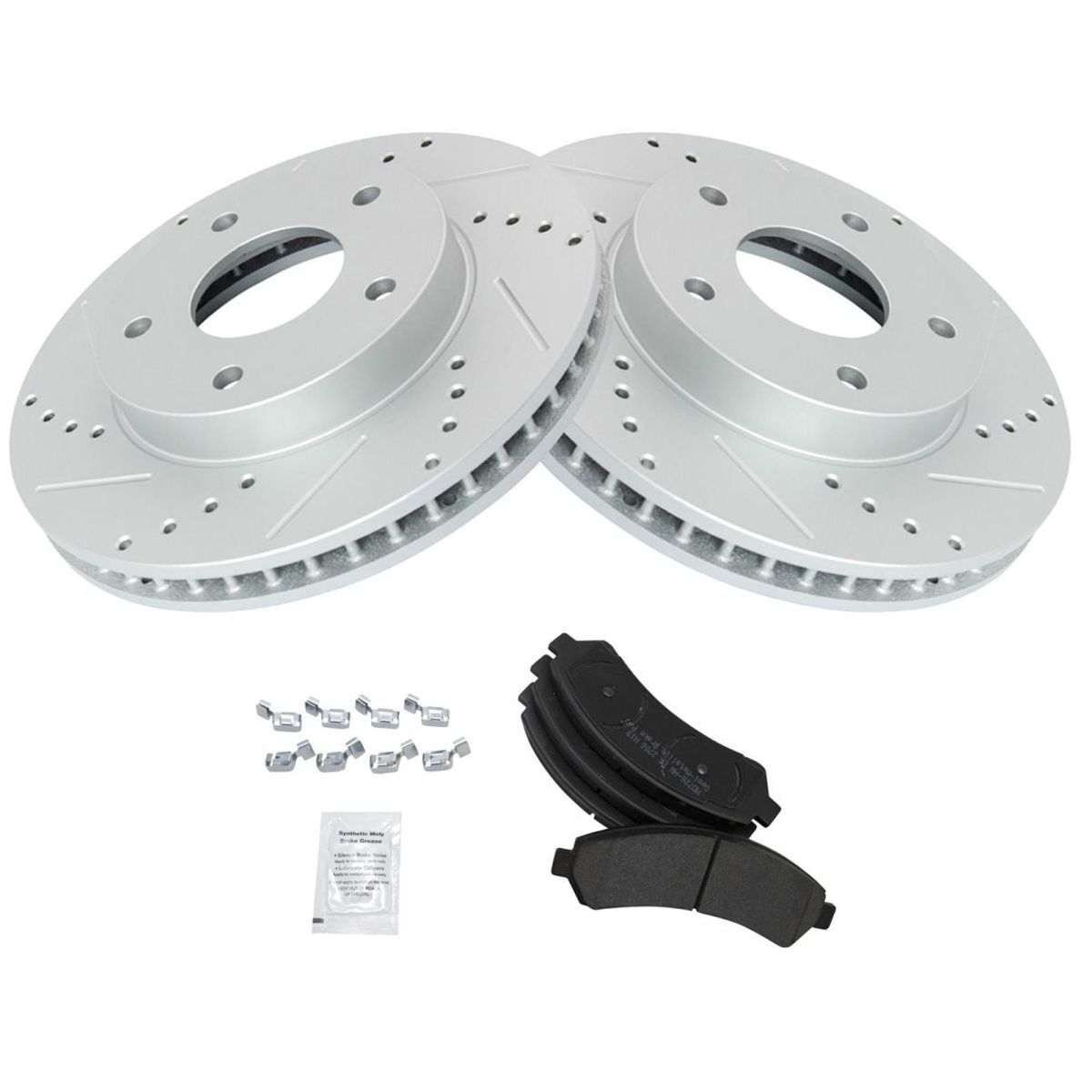Posi Metallic Brake Pad & Performance Drilled Slotted Rotor Front Kit