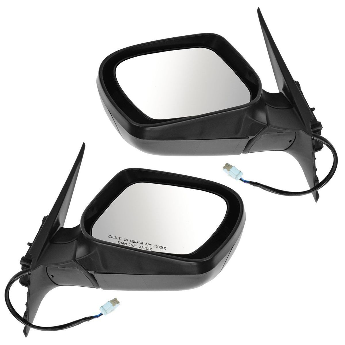 Mirror Power Heated Smooth Black LH Driver RH Passenger Pair For Subaru Forester
