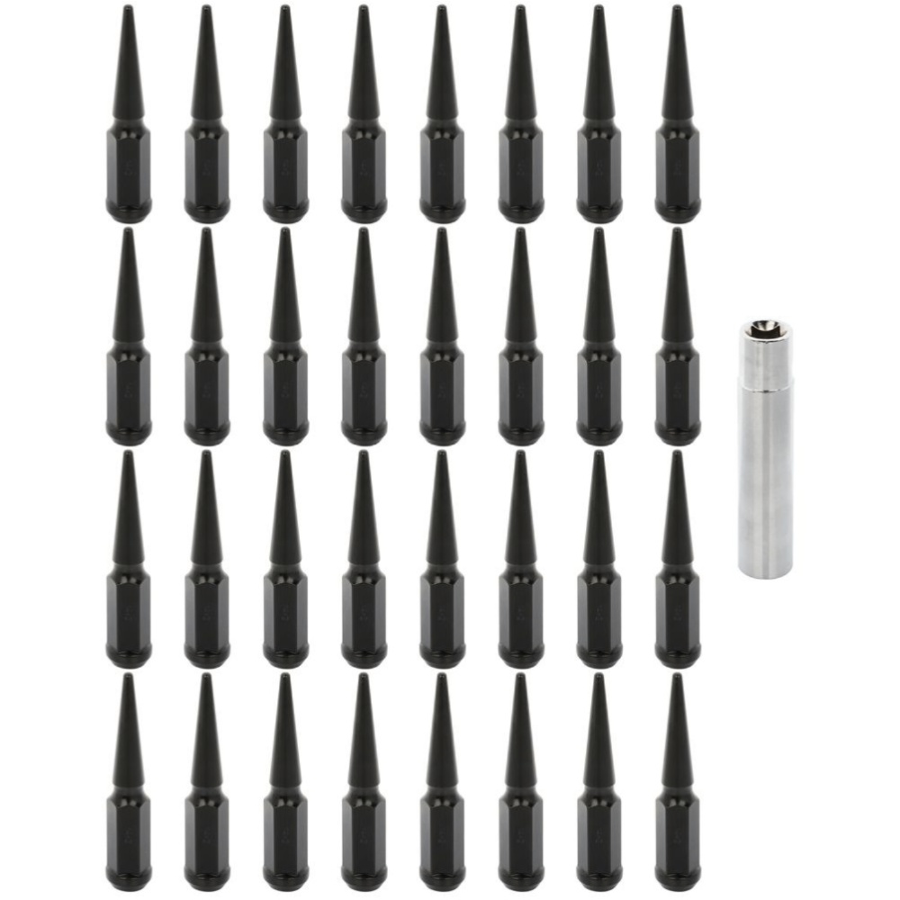 32 X 14x2mm Black Wheel Lug Nuts + 1 Key For Excursion F250 F350 SuperDuty