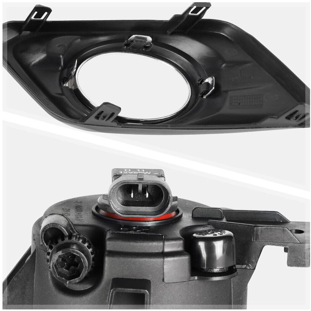 Fits 2014-2016 Nissan Rogue [Clear] Bumper Fog Light Lamp W/Switch+Harness+Bezel