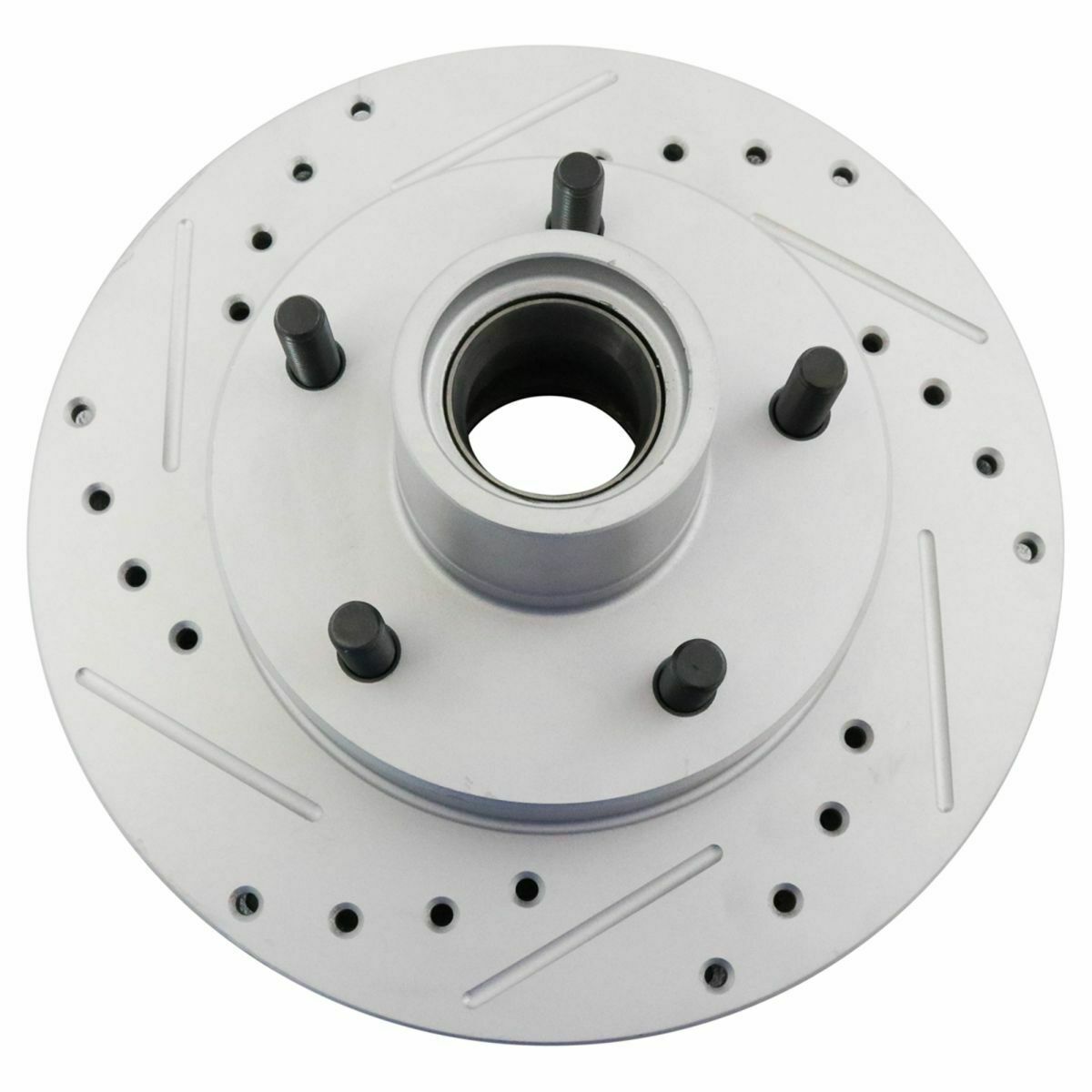 2 Sets Of - Performance Brake Rotor Drilled Slotted Coated & Ceramic Pad Front Kit