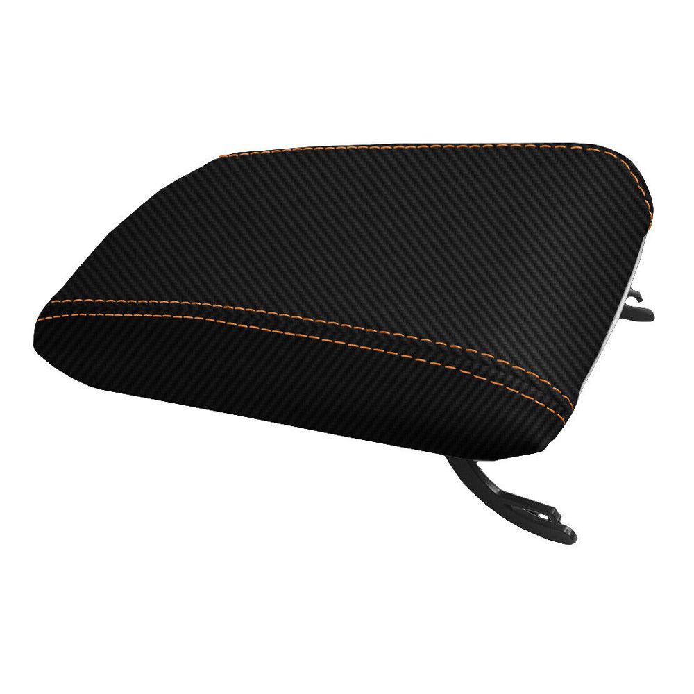 Console Lid Cover Carbon Fiber For Mitsubishi Eclipse 1995-1999 Orange Stitch