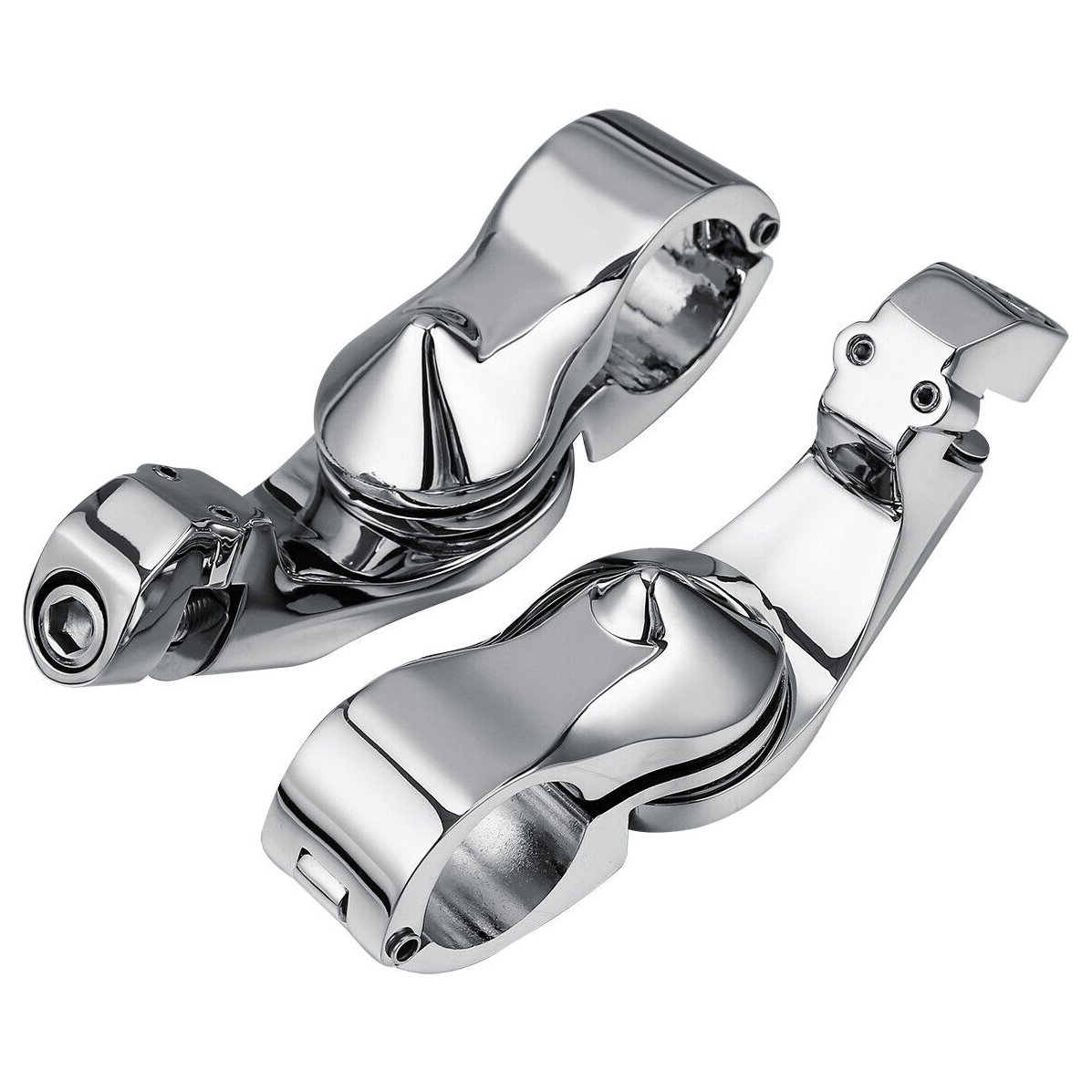 1 1/4" Highway Short Angled Foot Pegs Mount Kit For Harley-Davidson Honda