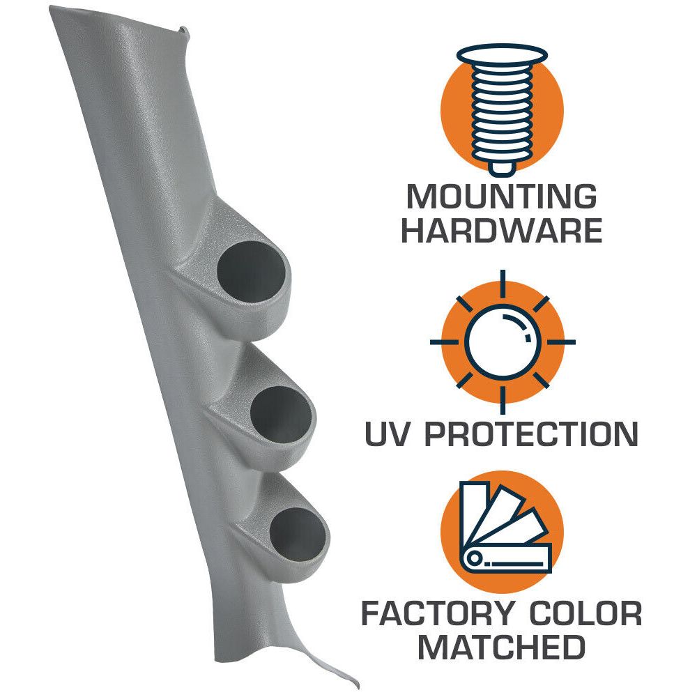 Gray Triple Gauge 52mm Pillar For 2008-2015 Mitsubishi Lancer EVO X