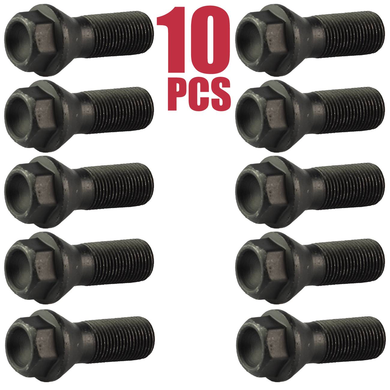 10PCS For BMW F25 X3 E70 X5 Black Wheel Lug Bolts 36136781151