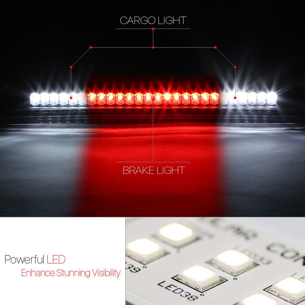 For Nissan A86536-KB2TDEL50FNLB3 Black/Clear] Led Third 3rd Brake Light+ Lamp