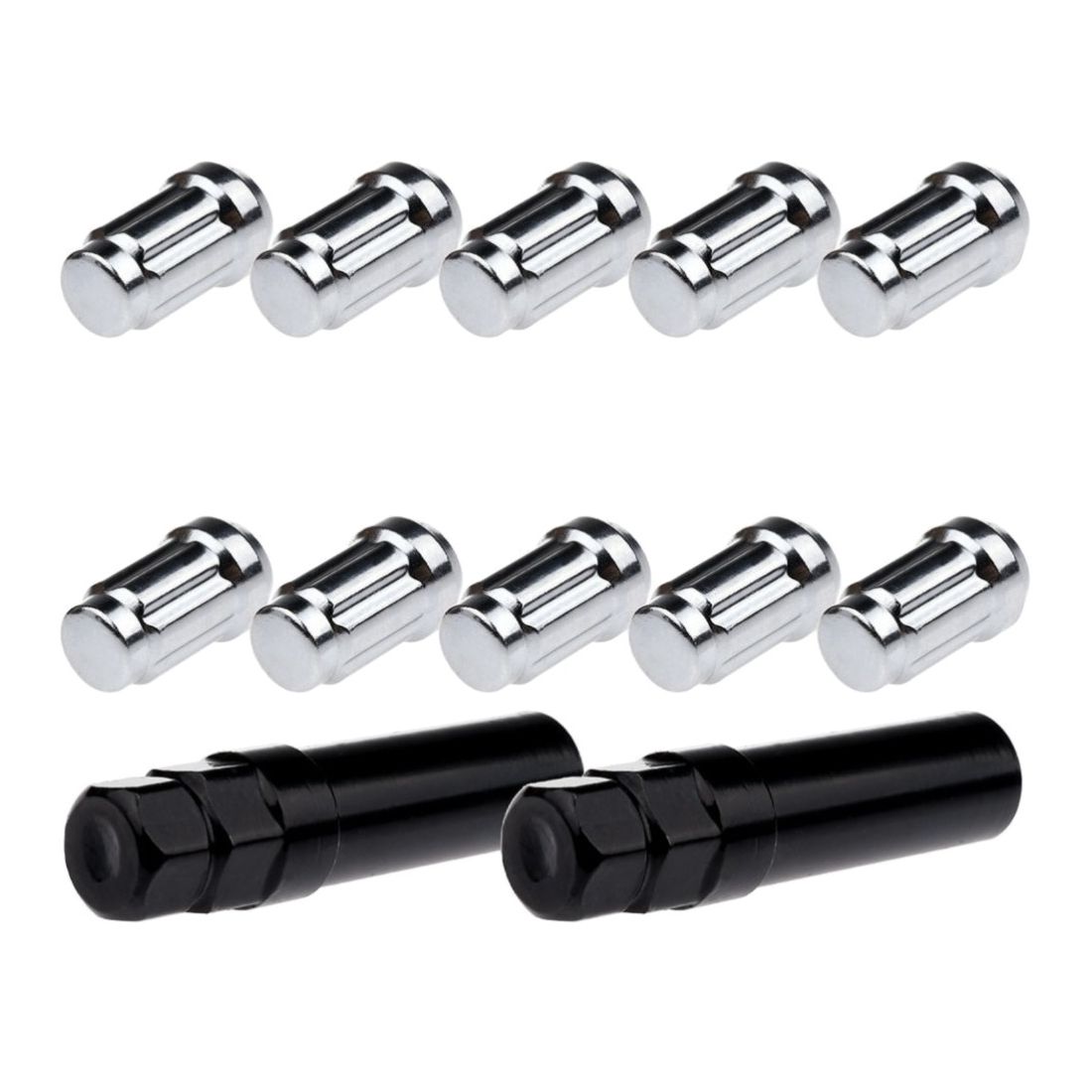 20-pcs Chrome Finish 1/2"-20 Spline Acorn Closed End Lug Nuts For Ford Jeep