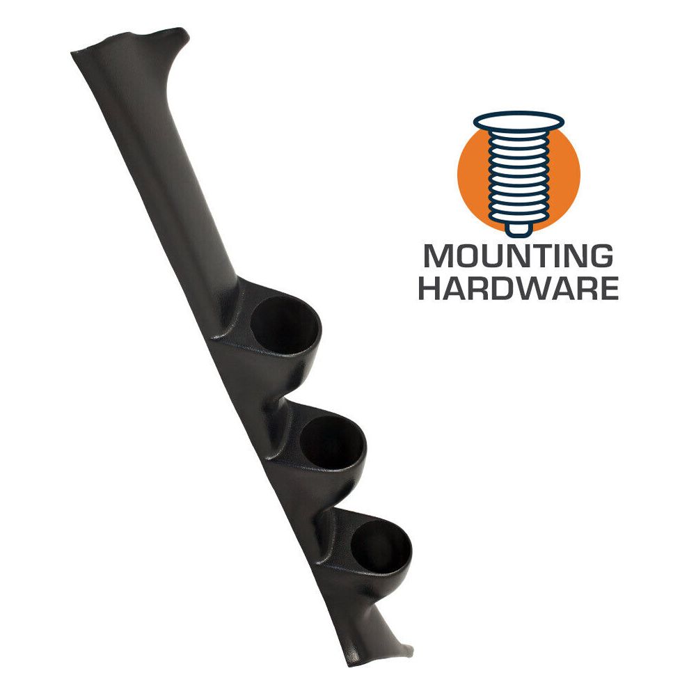 Black Triple Gauge 52mm Pillar For 95-01 Impreza Coupe 93-01 Impreza Sedan 93-01 Impreza Wagon