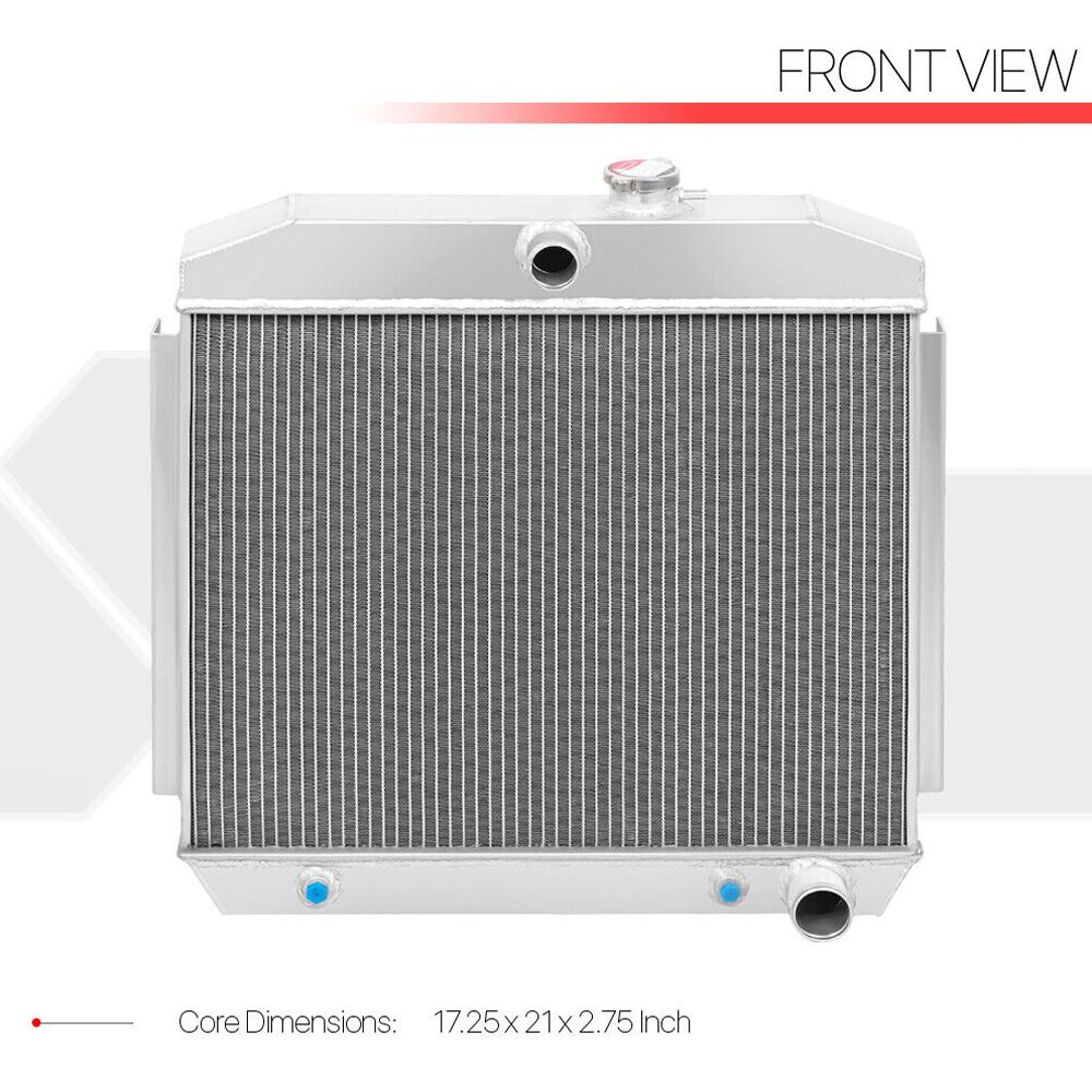 For 55-57 Nomad A86536-355CBSAR 150/210 V8 [TRI ROW CORE] Aluminum Radiator