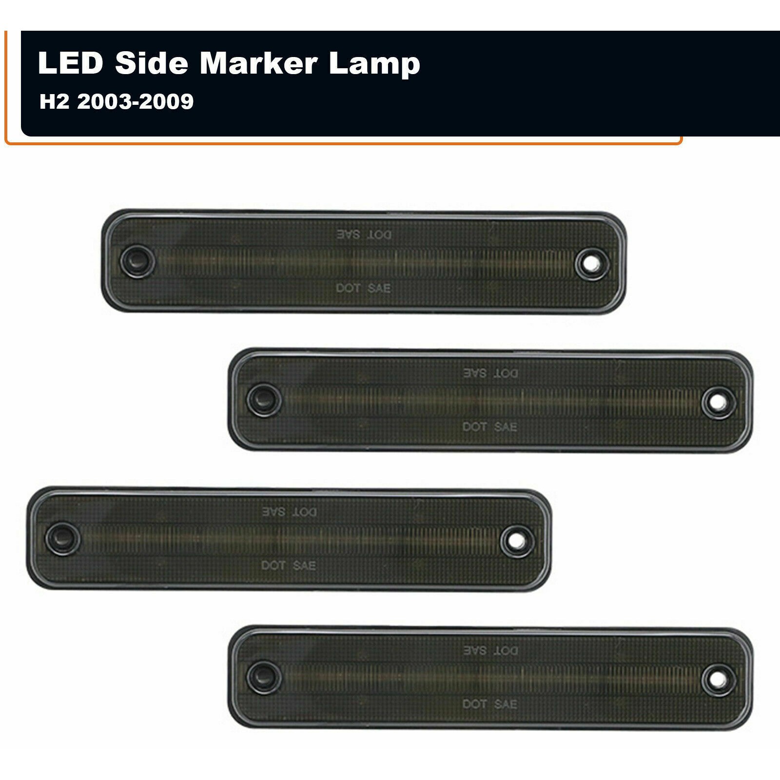 Smoke Lens LED Side Marker Light Amber/Red Front/Rear 4X
