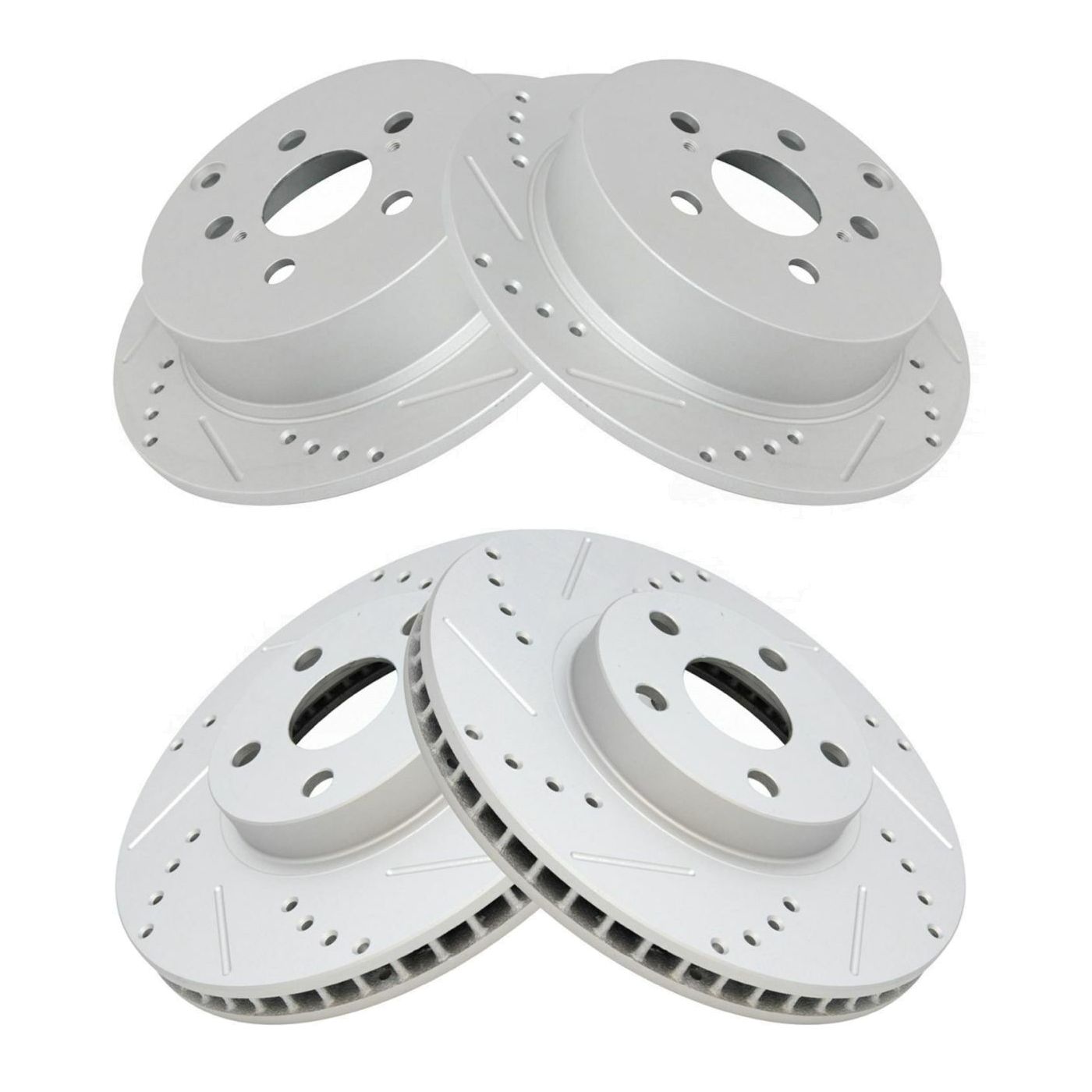 Performance Drilled & Slotted Front & Rear Brake Rotor Set For Toyota