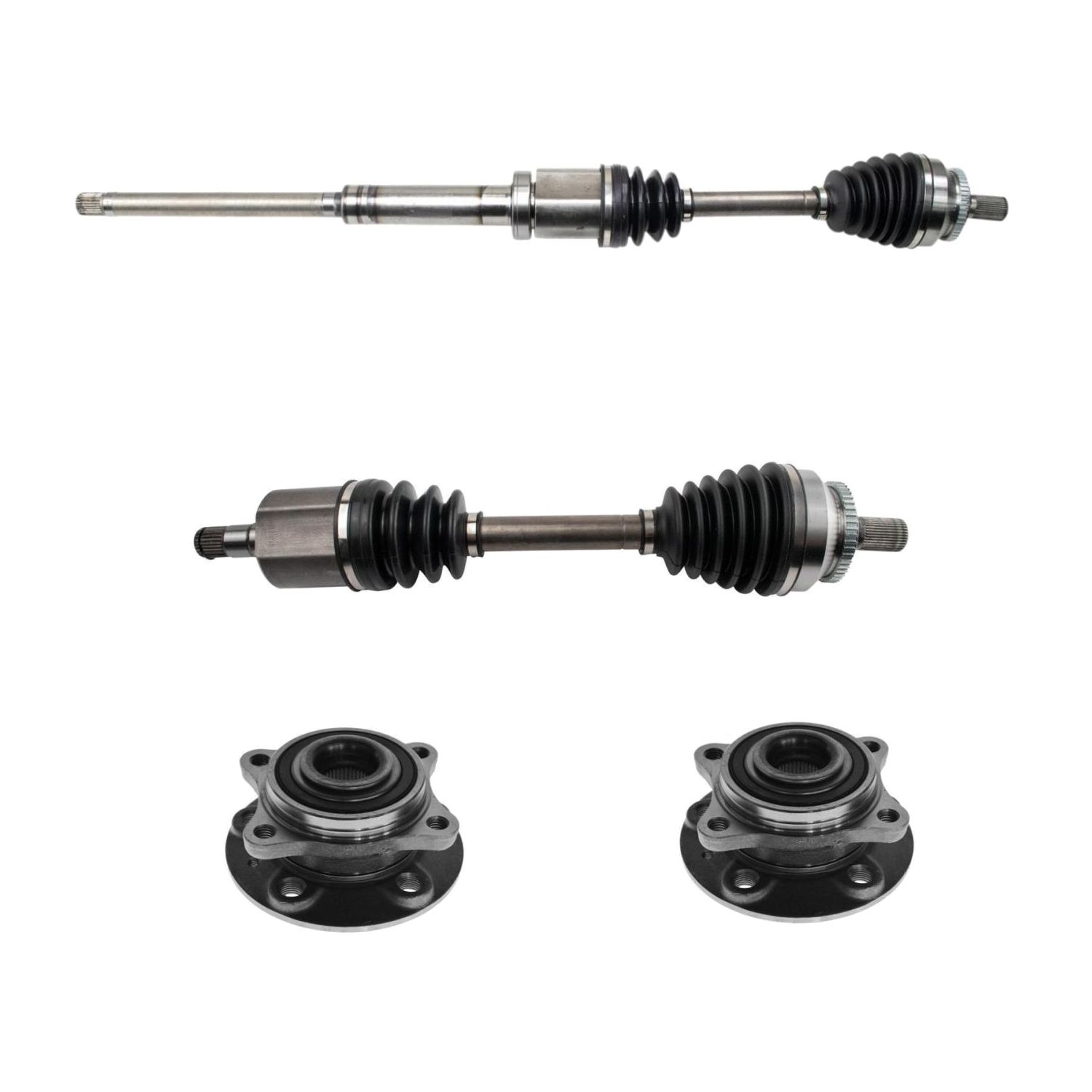 Front CV Axle Wheel Bearing Hub Assembly Drivetrain Kit Set 4pc For Volvo AWD