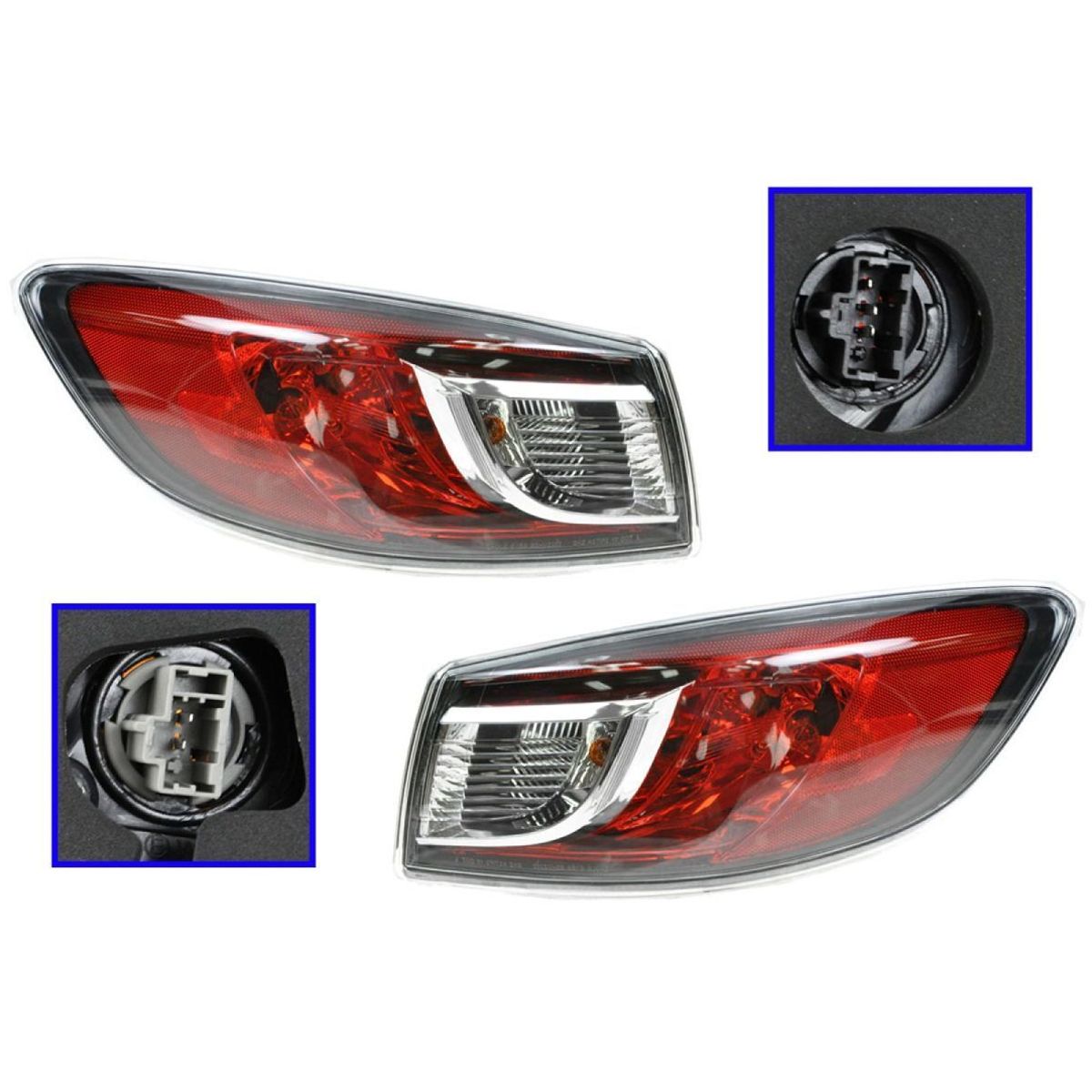For 2010-2013 Mazda 3 Sedan Outer Taillight Taillamp Rear Brake Light Set Of 2