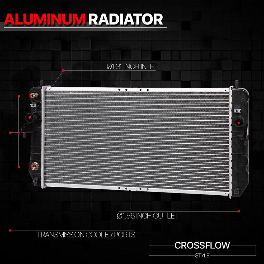 Fits 2001-2005 Deville 4.6/Aurora 4.0 AT Aluminum Factory Replacement Radiator