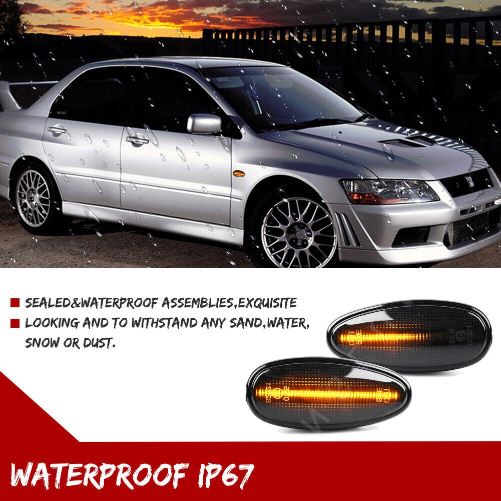 Smoke LED Side Marker Light Turn Signal Lamp EVO