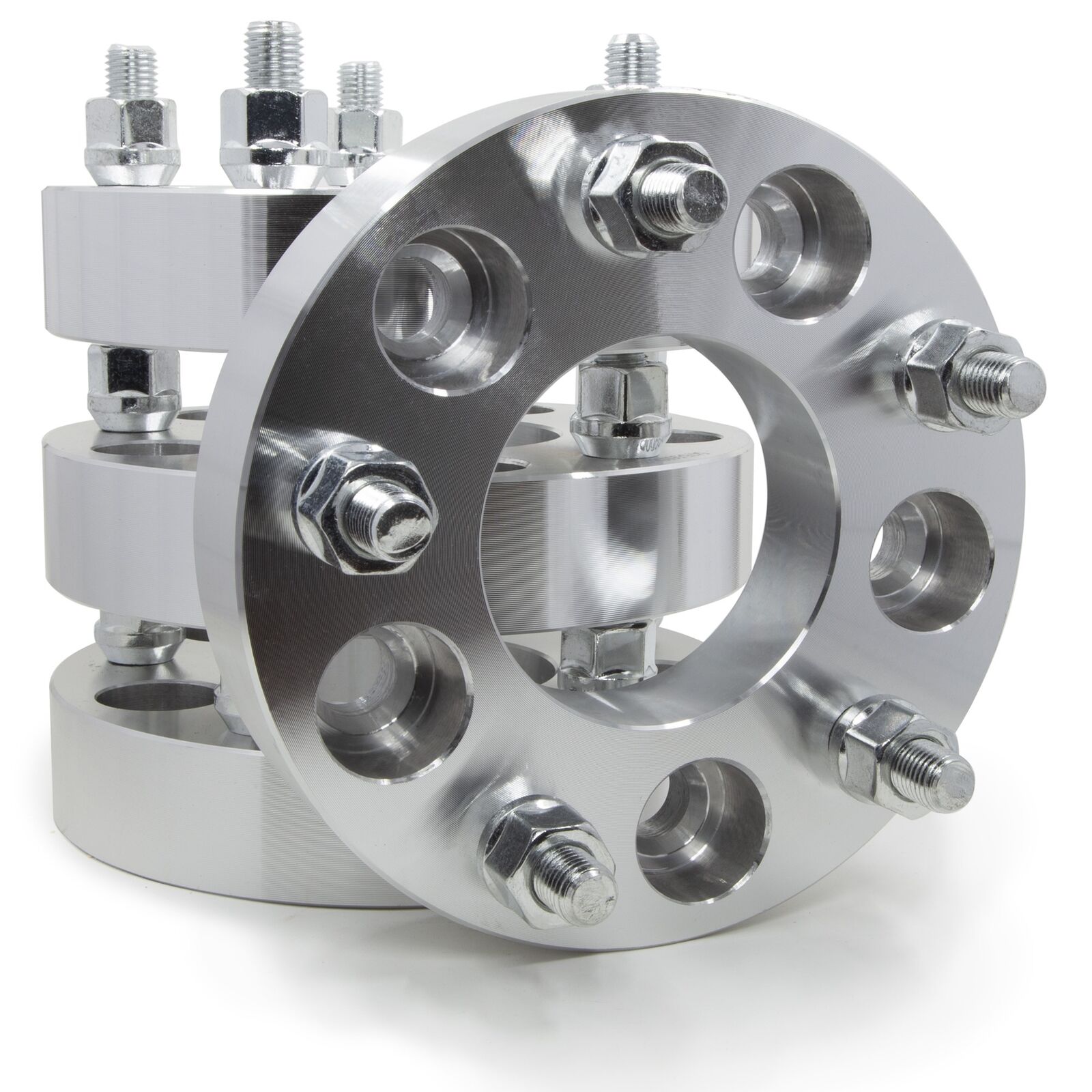 4 Wheel Spacers Converts 5x120 To 5x5 | 1.25" | 12x1.5 Studs | 5 Lug Adapters