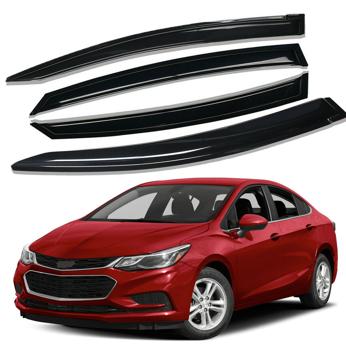 4pcs Out Channel Style Sun Rain Window Visors Visor For 94712