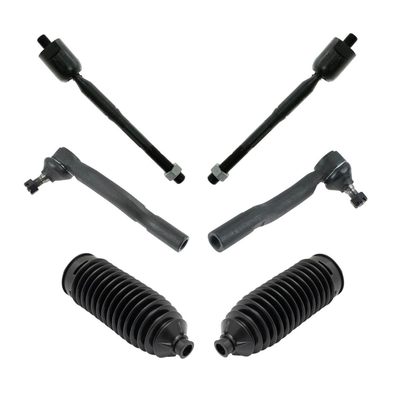Front Inner Outer Steering Tie Rod End With Boots LH 6pc For Camry Solara