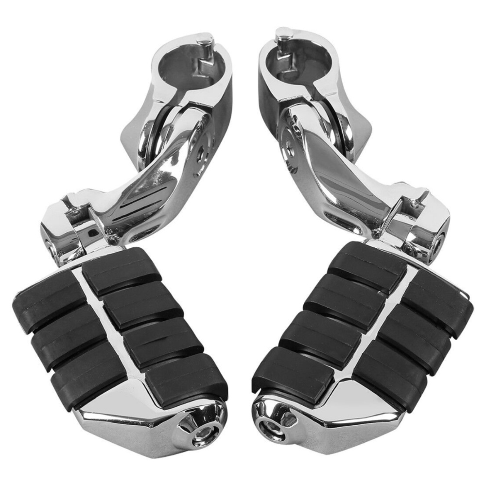 2 Sets Of - 1.25" Chrome Adjustable Highway Short Mount Foot Pegs Fit For Harley
