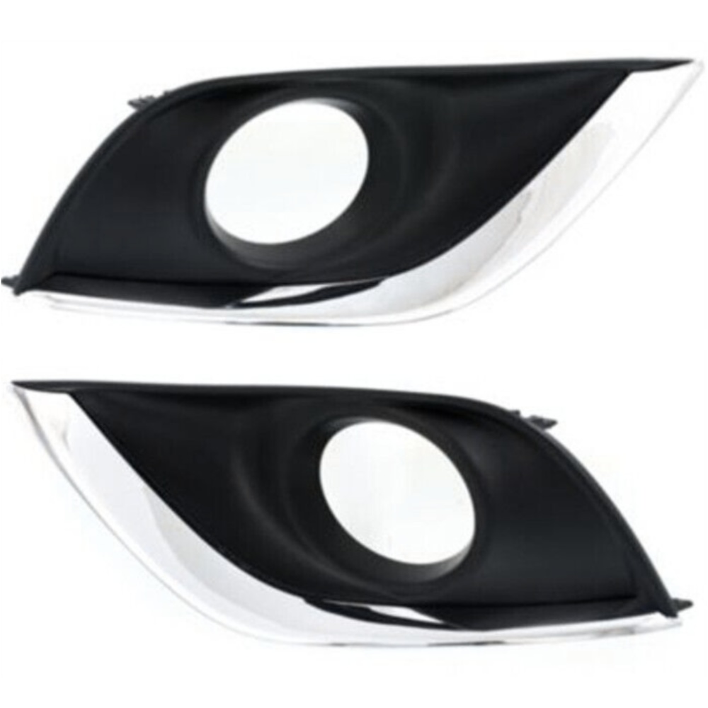 2 Sets Of - Fog Light Trim Set For Nissan 2015-2018 Versa Left & Right Chrome Plastic