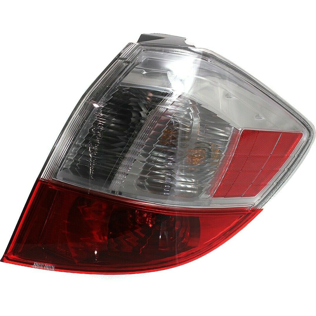 Halogen Tail Light Set For 09-14 Fit Hatchback Clear & Red Lens W/ Bulbs 2Pcs
