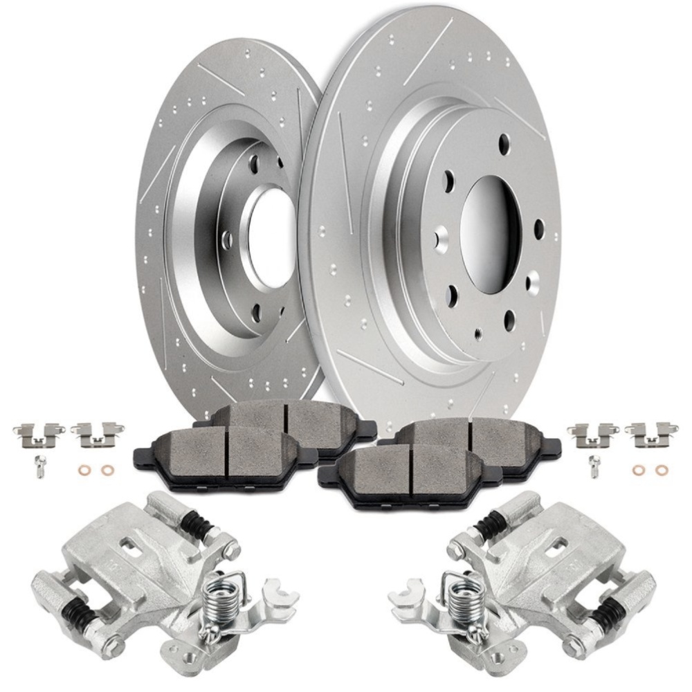 Rear Brake Rotors Ceramic Pads Calipers For Ford Lincoln Mazda Mercury