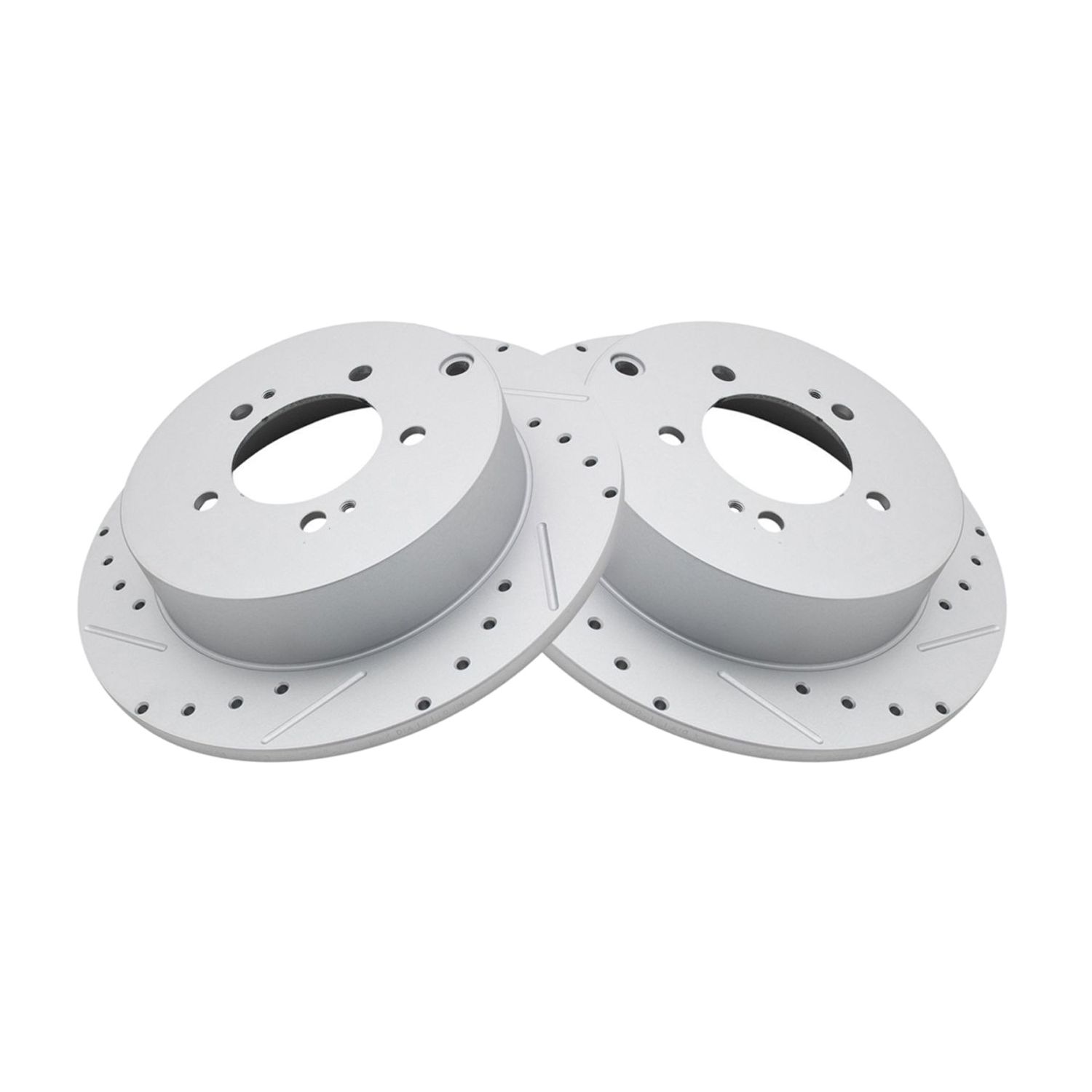 For 2009-2015 Lancer Performance Brake Rotor Drilled Slotted Rear Coated Pair