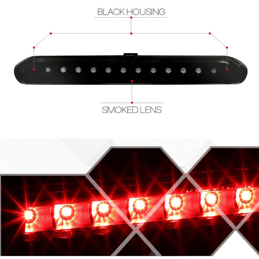 For 15-16 Buick Encore CXL Black/Smoke]Full Led Third 3rd Brake Light Tail Lamp