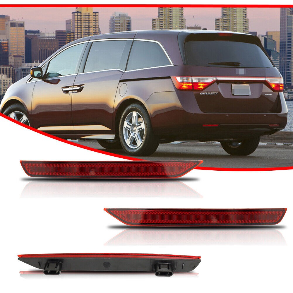 3 Sets Of - Red Lens Rear Bumper Reflector Marker Left & Right