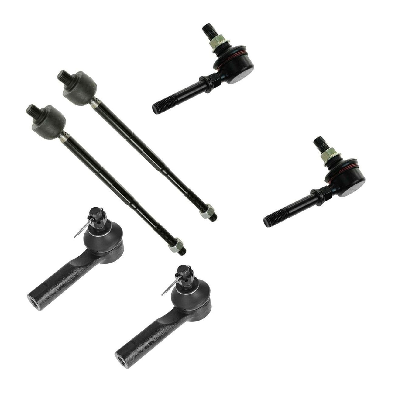 For 95-98 200SX 95-06 Sentra Inner Outer Tie Rod Sway Bar Kit Left Set Of 6