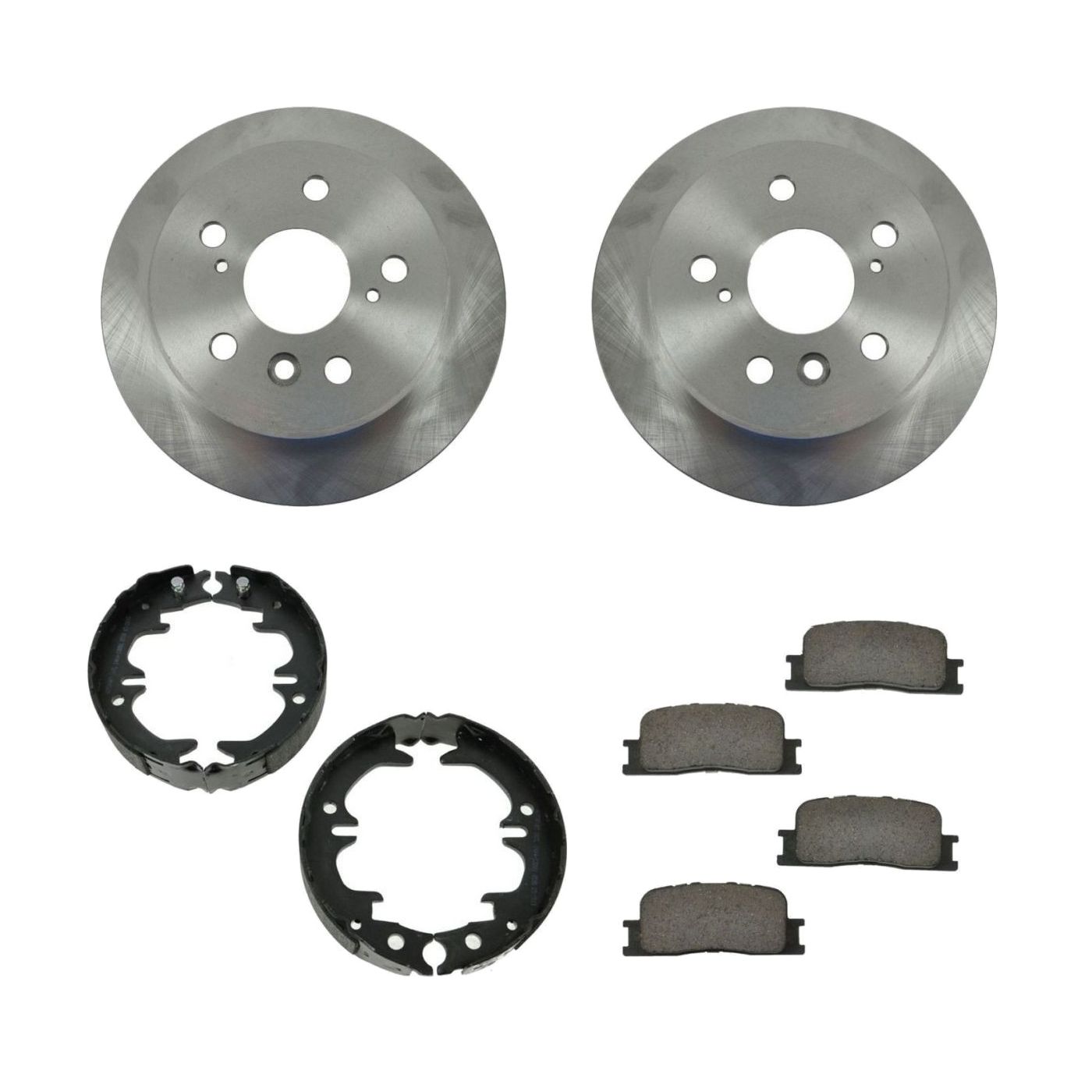 For 02-03 ES300 Base Rear Ceramic Brake Pads Rotors Discs Emergency Brakes Kit